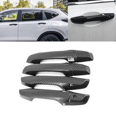 Sporty Carbon Fiber Style Car Side Door Handle Moulding Cover Trim for Honda CR-V CRV 2017 2018 2019 2020 2021