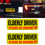 x xotic tech Elderly Driver Car Magnet Reflective Senior Driver Magnet Signs for Car Old People Gag Gifts Yellow Sign Magnetic Bumper Sticker for Grandma Grandpa