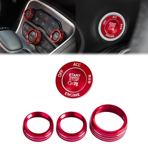Engine Push Button Air Conditioner Switch Cover CD Knob Ring For Dodge Charger