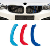 Tri-Colored Front Kidney Grille Strips Clip Cover For BMW 3 Series GT 2013-2016