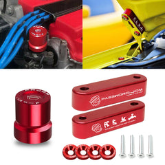 JDM Style Hood Vent Spacer Risers VTEC Solenoid Valve Cover Cap For Honda Acura