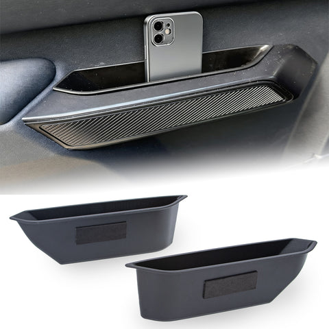 x xotic tech Door Side Handle Storage Box Compatible with Ford Bronco 2021-2025 Interior Accessories, Door Grab Armrest Phone Pocket Insert Organizer Tray Container w/Black Mat