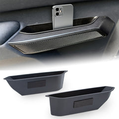 x xotic tech Door Side Handle Storage Box Compatible with Ford Bronco 2021-2025 Interior Accessories, Door Grab Armrest Phone Pocket Insert Organizer Tray Container w/Black Mat