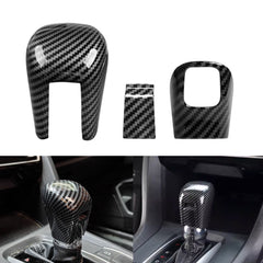 ABS Carbon Fiber Car Interior Center Console Gear Shift Knob Cover Trim for Honda Civic 2016-2019