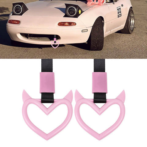 x xotic tech JDM Devil Shaped Tsurikawa Subway Train Bus Handle Straps Drift Charm Rear Bumper Warning Loops Ring for Cars, SUV Interior Exterior Decoration