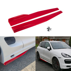 Xotic Tech Universal Car Side Skirt Rocker Panel Extension Left/Right Lower Side Skirts Splitters Diffuser Winglet Wings Body Kit Fits Universal Vehicles 29" (Red) 2PCs