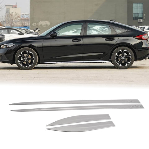 Chrome Side Door Skirt Stripe Panel Cover Trim Kit For Honda Civic 2016-2021