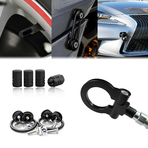 Set Towing Hook+Air Valve Caps+Quick Release Fastener For Lexus IS-F 2006-2013