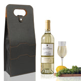 2-Bottle Leather Wine Tote Bag Protector Champagne Gift Bag with Handle For Gift