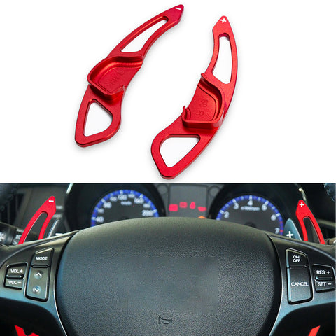 Red Aluminum Paddle Shifter Extension For Hyundai Genesis Coupe Pre-LCI 09-2012