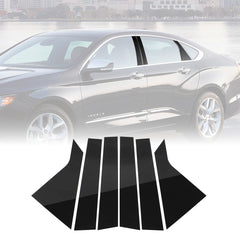 For Chevrolet Impala 2014-2020 6PCS Black Pillar Posts Door Trim Piano Cover Kit