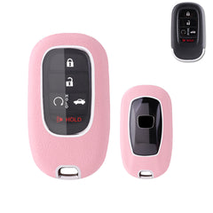 Pink TPU w/Leather Texture Full Protect Remote Key Fob For Honda Accord 2022+