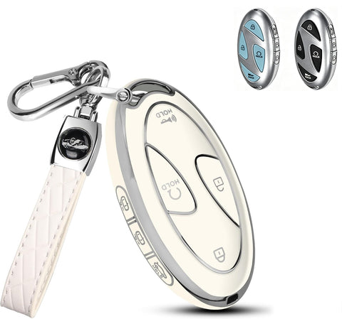 5/7 Button TPU Key Fob Cover Case w/Keychain For Hyundai Santa Fe Tucson Sonata