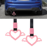 x xotic tech JDM Angel Wing Shaped Tsurikawa Subway Train Bus Handle Straps Drift Charm Rear Bumper Warning Loops Ring for Cars, SUV Interior Exterior Decoration