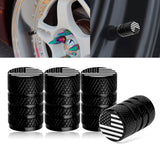 4pcs American Flag Tire Valve Stem Cover Caps Anodized Aluminum Alloy, Corrosion Resistant Leak-Proof Wheel Valve Cap Set, Universal for Cars Trucks Motorcycles SUVs