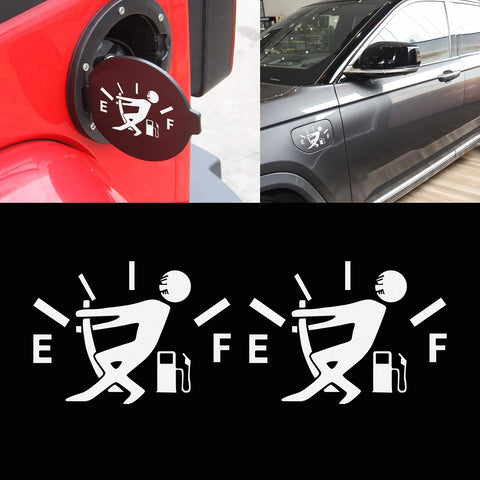 JDM High Gas Consumption Fuel Tank Cover Stickers Pull Fuel Gage Empty Decal 2X