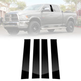 Black Window Pillar Posts Door Trim Piano Cover Kit For Dodge Ram 1500 2009-2018