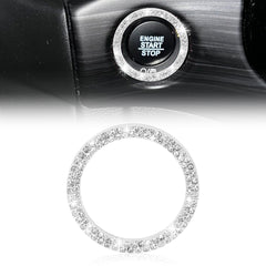 1/2 Packs Bling Diamond Car Engine Start Stop Button Surround Decor Ring Cover