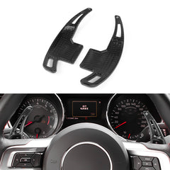 Carbon Fiber Pattern Paddle Shifter Extension Cover For Ford Mustang 2015-2023