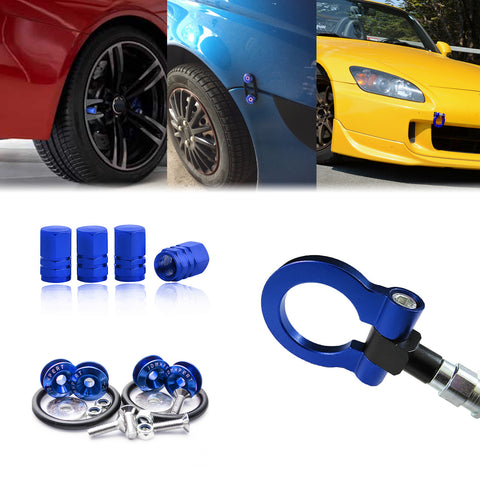 Set Towing Hook+ Air Valve Caps + Quick Release Fastener For Honda AP2 2002-09