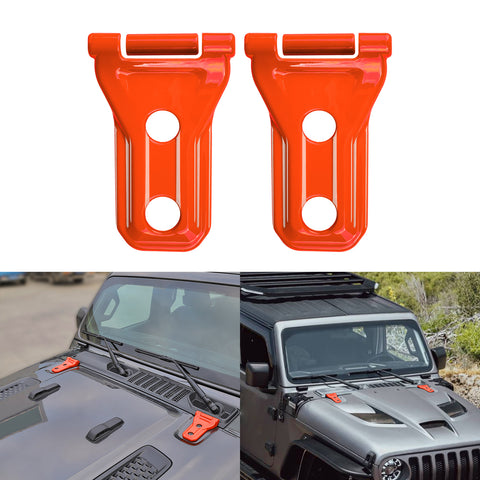 x xotic tech Front Engine Hood Hinge Cover Trim Decoration Exterior Accessories Compatible with Jeep Wrangler JL JLU 2018-up & Gladiator JT Truck 2020-up (2Pcs)