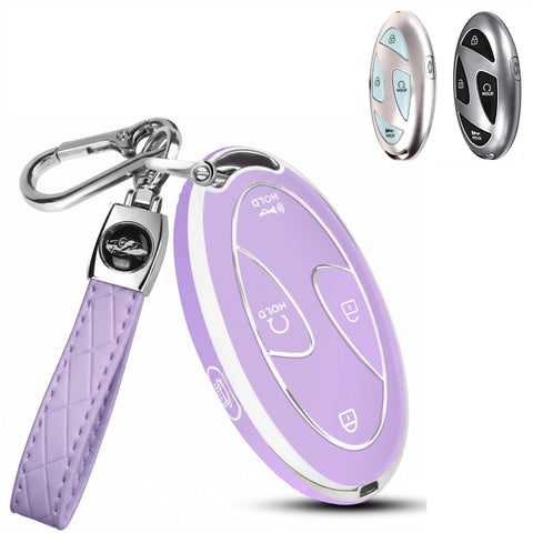 5/7 Button TPU Key Fob Cover Case w/Keychain For Hyundai Santa Fe Tucson Sonata