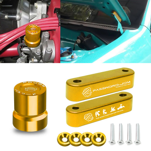 JDM Style Hood Vent Spacer Risers VTEC Solenoid Valve Cover Cap For Honda Acura