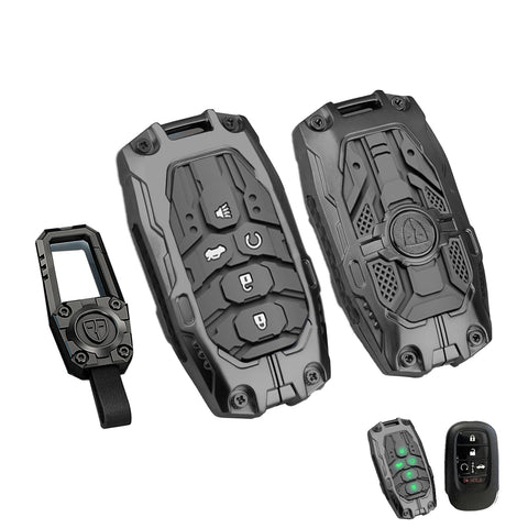 x xotic tech Mech Style Heavy Metal Key Fob Cover Compatible with Honda Civic, Accord, CR-V, HR-V, Pilot 2022–2026, Zinc Alloy Key Case Protector Shell Keychain