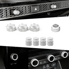 Silver AC Control Knob + Navigation Switch Knob Cover For Honda Civic 11th Gen