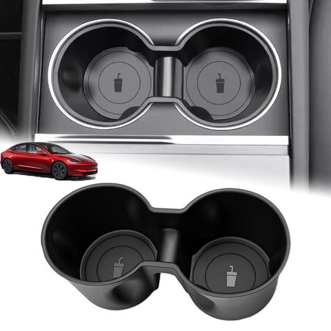 Center Console Dual Water Cup Holder Insert For Tesla Refresh Model 3 Model Y