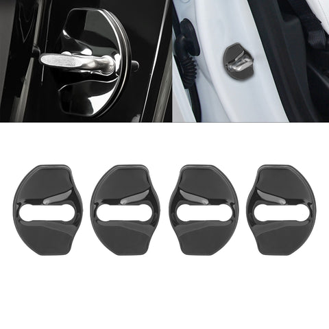 Stainless Steel Car Door Lock Buckle Decoration Trim For Tesla Model 3 2017-2024