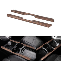 Peach Wood Style Console Water Cup Holder Panel Stripe Cover For Honda CRV 17-20