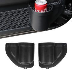 x xotic tech Door Pocket Front Door Storage Box Cup Holder Compatible with Jeep Wrangler JL JLU & Gladiator JT 2/4-Door 2018-up, 2Pcs Black Side Door Organizer Tray Interior Accessories