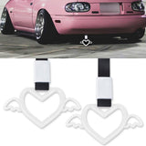x xotic tech JDM Angel Wing Shaped Tsurikawa Subway Train Bus Handle Straps Drift Charm Rear Bumper Warning Loops Ring for Cars, SUV Interior Exterior Decoration
