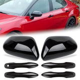 Side Door Mirror Caps + Door Handle Cover Trim For Toyota Camry 2018-2025