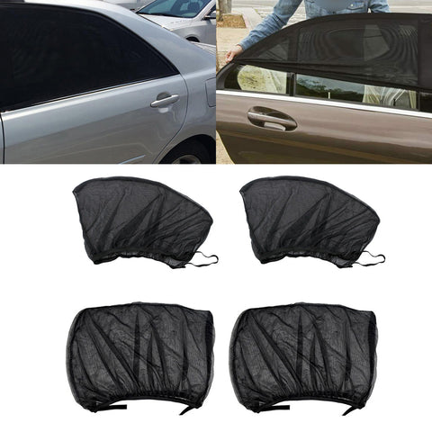 4pcs Car Side Window Sun Shade Cover, Car Window Shade for Baby, Universal Car Front Rear Window Sun Shade Mesh Shield UV Protection, Fit Most of Cars Trucks SUV