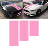 Double-Dual Sport Racing Vinyl Stripe Graphics Hood Roof Trunk Bumper Decal Sticker,Compatible with Ford Mustang 2015-2023