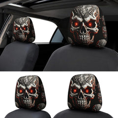 Auto Universal Fit Front Seat Halloween Scary Personalized Mask Head Rest Cover