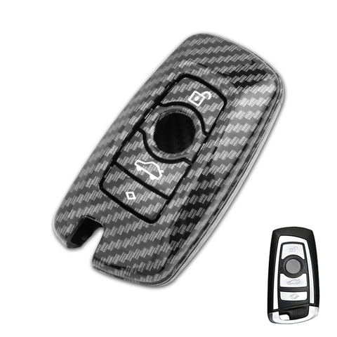 Carbon Fiber Black Key Fob Protective Cover Decor For BMW 1 3 4 Series F20 F30