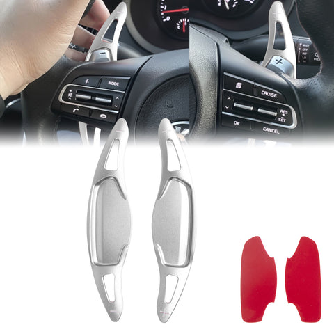 Silver Aluminum Paddle Shifter Extension Cover Kit For Kia Stinger 2018-2023