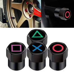 x xotic tech 4pcs Korean Game Style Tire Valve Stem Cover Caps Anodized Aluminum Alloy, Corrosion Resistant Leak-Proof Wheel Valve Cap Set, Universal for Cars Trucks Motorcycles SUVs
