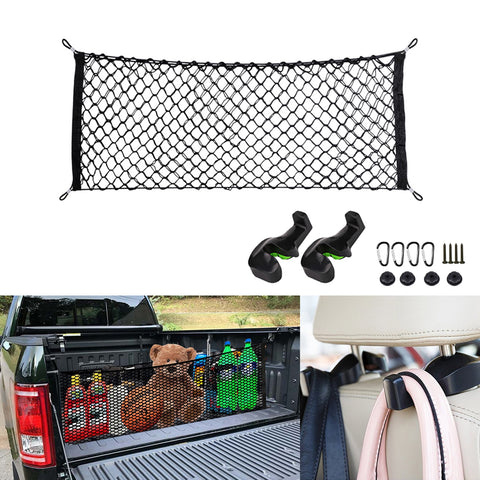 Automotive Truck Bed Cargo Mesh Net Bag Divider Organizer For SUV Pickup Trucks