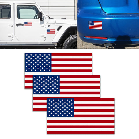 American Flag Decal Window Clings Vinyl Car Decals Static Self Adhesive 3" x 5"