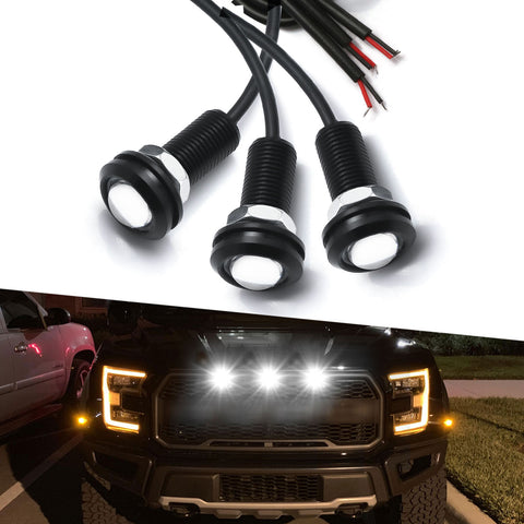 Ford SVT Raptor Style Amber Grille Lighting Kit, Front Grill Bumper Hood Marker Running Light Assembly For Ford Chevy GMC Dodge Ram Toyota etc Pickup Truck SUV