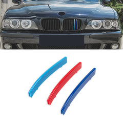 Tri-Colored Front Kidney Grille Strips Clip Cover For BMW 5 Series E39 1995-2003