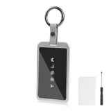 x xotic tech Transparent Card Key Holder, Card Protective Case Cover Comapatible with Tesla Model Y/3/S/X Cybertruck Accessories, Full Protection Key Fob Shell Key Chain(Aluminum Alloy)