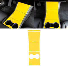 4X Yellow Interior Water Cup Holder Frame Trim For Tesla Model 3 17-20 Model Y 2020