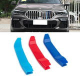 Tri-Colored Front Center Kidney Grille Strips Clip Cover For BMW X6 G06 2020-up
