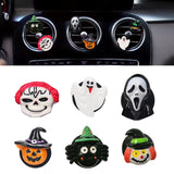 x xotic tech 6PCS Halloween Air Vent Clip Cute Pumpkin Ghost Witch Hat Spider Car Air Freshener Charm Dashboard Air Conditioning Outlet Clip Personalized Interior Decoration Accessories