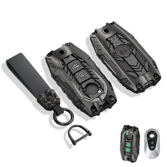 x xotic tech Mech Style Heavy Metal Key Fob Cover Compatible with Mercedes Benz C S E G Class GLC AMG EQS EQE SL S350 S400 S450 S500 C200 C260, Zinc Alloy Key Case Protector Shell Keychain